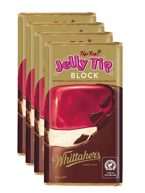 Whittakers Jelly Tip Chocolate Block 250g X 4 Nz Made Worldwide