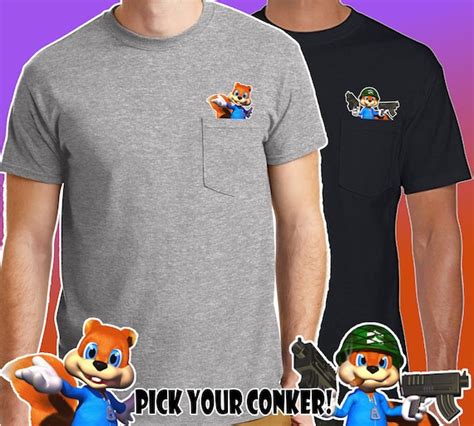 Conkers Bad Fur Day Inspired Pocket T Shirt N64 Etsy