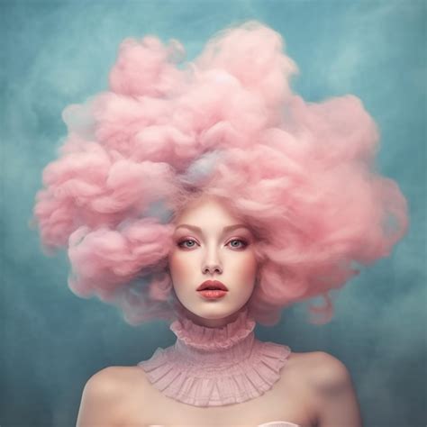 Premium Ai Image A Woman With Pink Hair And A Pink Wig