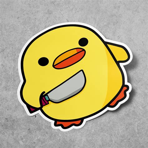 Duck With Knife Sticker Meme Gostickme