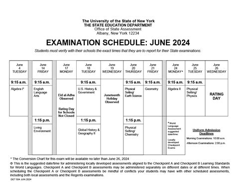 New York 2024 Regents Schedule Cindi Delores