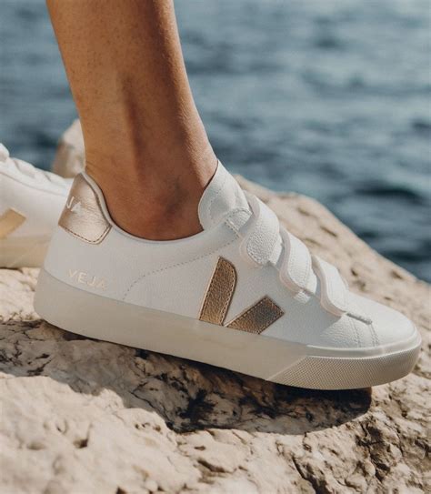 Veja RECIFE CHROMEFREE LEATHER WHITE PLATINE Split Le Havre