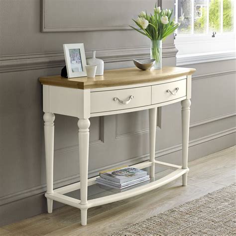 Montreux Pale Oak And Antique White Console Table With Drawers Avenue