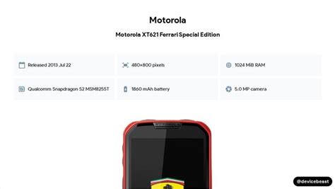 Motorola Xt Ferrari Special Edition Full Device Specifications