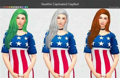 Kot Cat Stealthic S Captivated Hair Clayified Sims Hairs