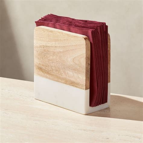 Wood And Marble Napkin Holder Reviews Crate Barrel Canada