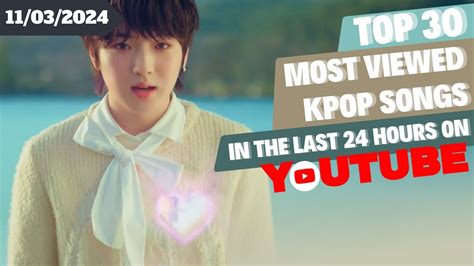 TOP 30 MOST VIEWED MUSIC VIDEOS BY KPOP ARTISTS IN THE LAST 24 HOURS