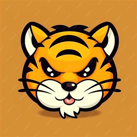Premium Vector | Cartoon tiger face clipart vector design