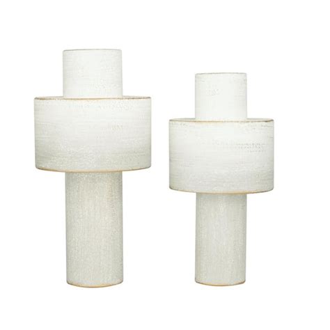 Litton Lane White Metal Decorative Vase Set Of 2 041973 The Home Depot