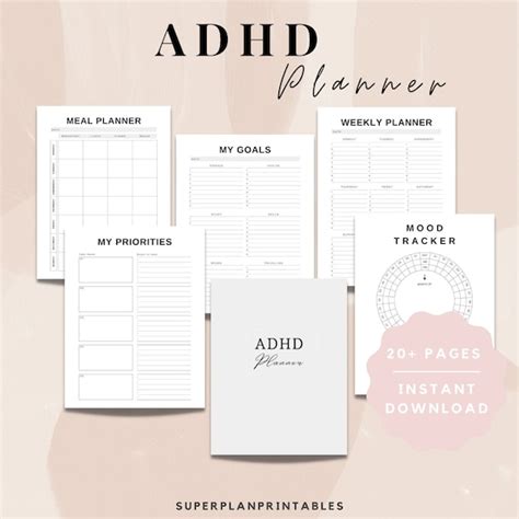 Complete Adhd Planner Template For Adults Adhd Friendly Etsy