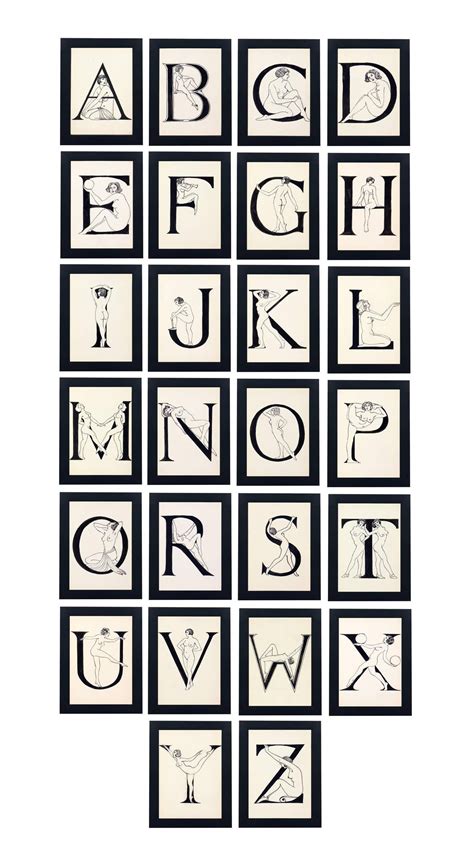 Suite Of Art Deco Nude Alphabet Pen And Ink Drawings For Sale At StDibs Pen And Ink Nudes