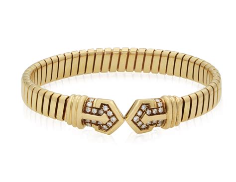 bulgari diamond  gold bangle christies