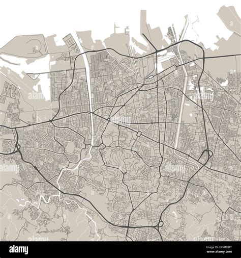 Mapa vectorial de Semarang Indonesia Ilustración de cartel de mapa de