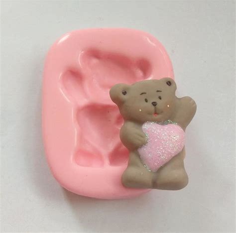 Molde De Silicone Para Biscuit Ursinho Love 2 Unidades Elo7