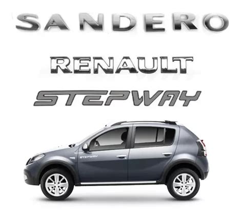 Kit Emblemas Mala Sandero Renault Adesivo Stepway Brinde