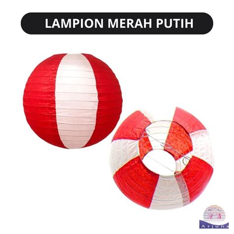 Jual LAMPION MERAH PUTIH DEKORASI EVENT LAMPION DUA WARNA Shopee