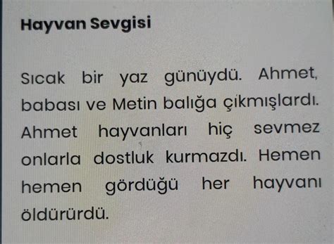 Hayvan Sevgisi Ile Ilgili K Sa Bir Hikaye Yazabilirmisiniz Acill