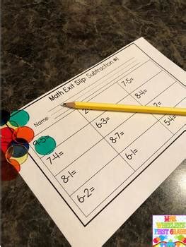 First Grade Math Exit Slips By Mrs Wheeler Teachers Pay Teachers