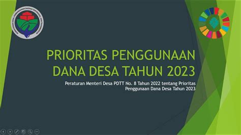 Permendesa Pdtt Nomor Tahun Tentang Prioritas Dana Desa Tahun