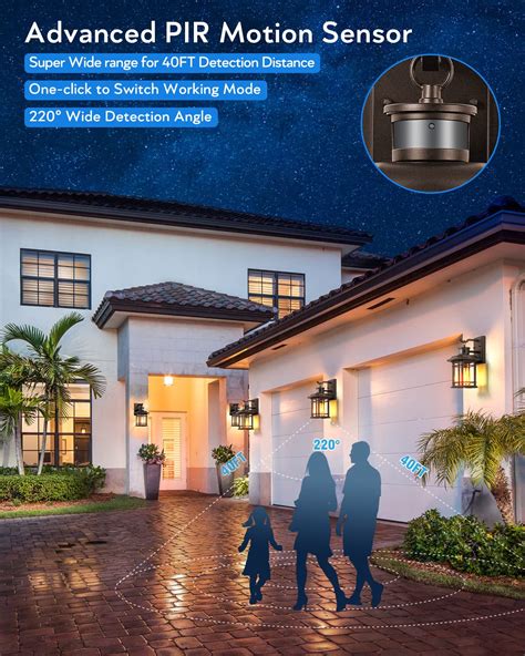 VIANIS 2 Packs Motion Sensor Outdoor Lights Oil Rubbed Bronze Wall