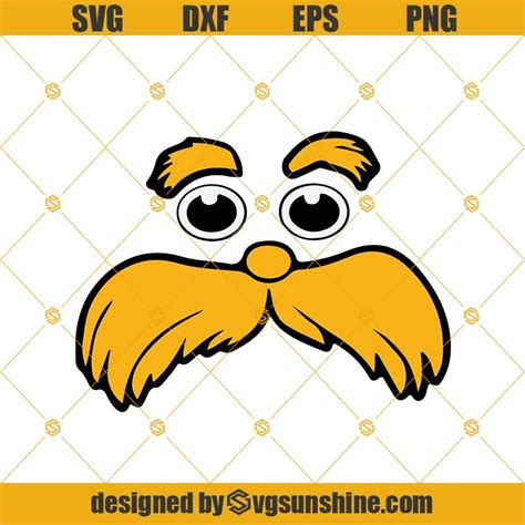 Lorax Mustache Outline Clipart