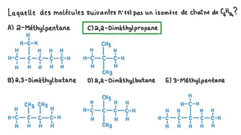 Vid O Question Identifier La Mol Cule Qui Nest Pas Un Isom Re De