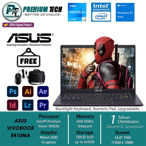 Jual Laptop Asus Vivobook E Ma Intel Pentium Silver N Ram Gb