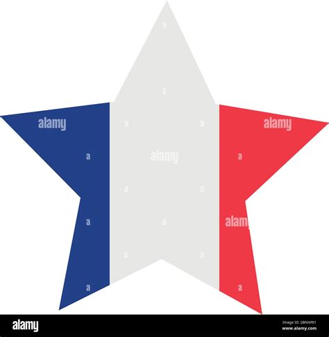 Happy Bastille Day Concept French Flag In Star Shape Over White