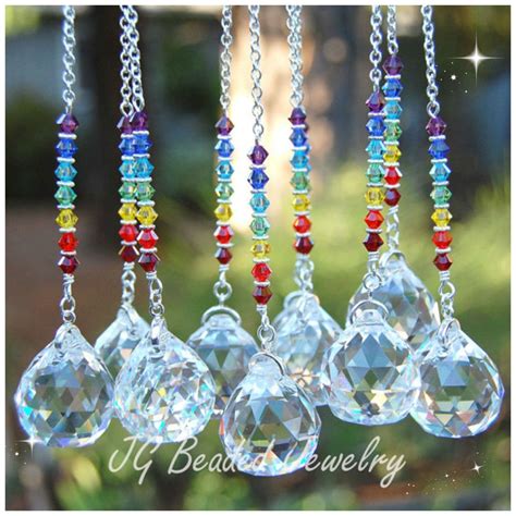 Swarovski Crystal Rainbow Suncatcher Rearview Mirror Car Charm Chakra