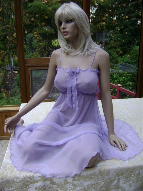 Silk Lingerie Gown In Sweet Pea Silk Chiffon