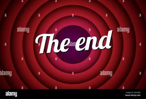 The end movie font comic poster circle. Cartoon film end poster logo ...