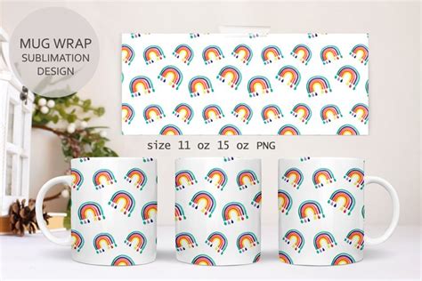 Mug Wrap Sublimation Mugs Fun Rainbow Oz Oz