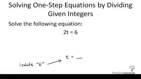 Solving One Step Equations By Dividing Example 1 Video Algebra