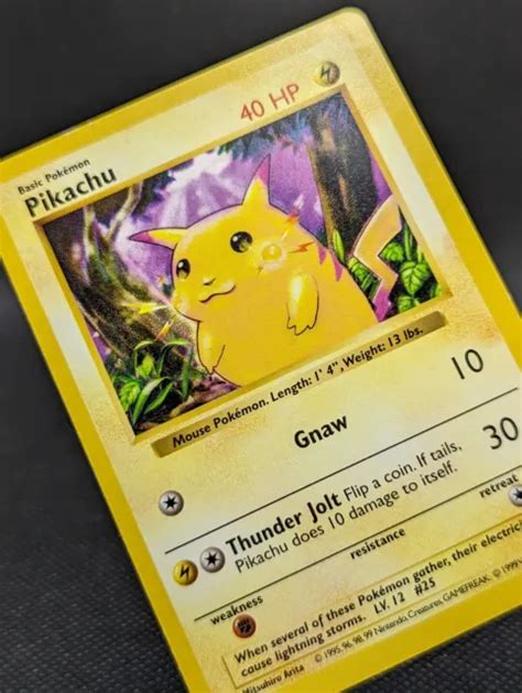 POKEMON TCG Shadowless Pikachu Yellow Cheeks 58 102 Base Set EXC