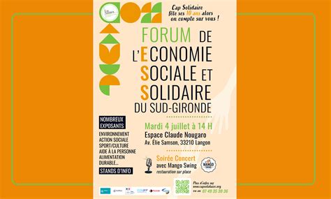 Forum De L Economie Sociale Et Solidaire Du Sud Gironde Le 4 Juillet