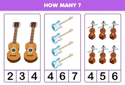 Juego Educativo Para Ni Os Contando Cu Ntos Instrumentos Musicales De