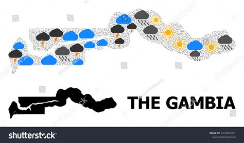 Climate Collage Vector Map Gambia Geographic Stock Vector (Royalty Free ...