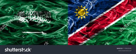 Saudi Arabia Vs Namibia Smoke Flags Stock Photo 1178029549 Shutterstock