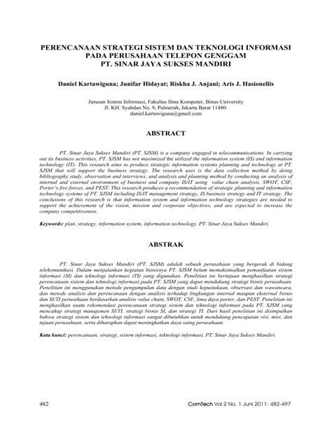 Perencanaan Strategi Sistem Dan Teknologi