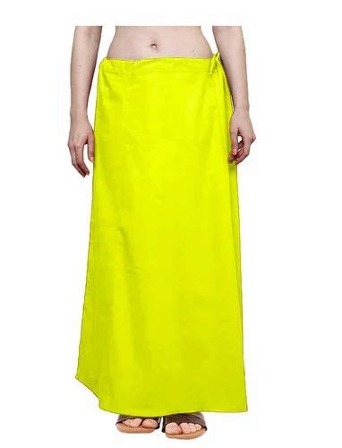 Elegant Yellow Cotton Solid Saree Inskirt Petticoats For Women At Rs