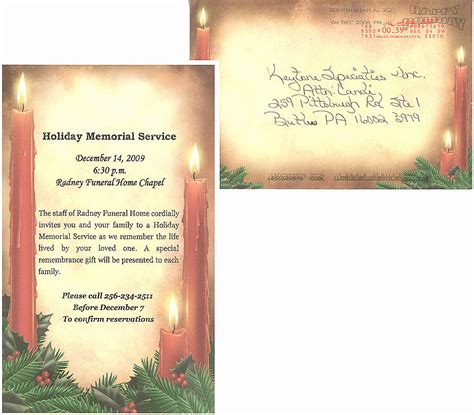 Invitation to Memorial Service - Collegio Sanlorenzo Template