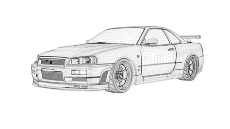 Easy Nissan Skyline Gtr R34 Drawing Diarioa