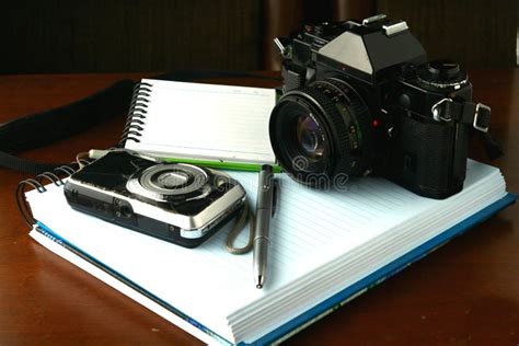 Photojournalist s gear stock image. Image of notebook - 42140887