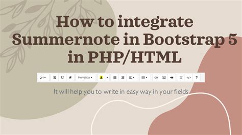 How To Integrate Summernote In Bootstrap 5 In PHP HTML Ansari