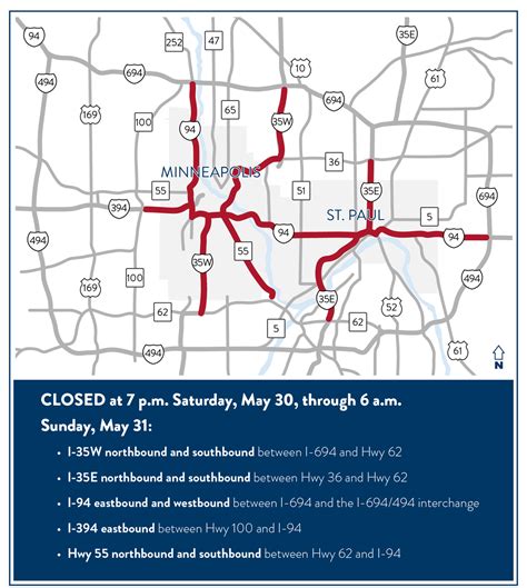 Twin Cities Highway Closures In Effect Beginning At 7pm Tonight • I