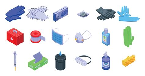 Medical Gloves Icons Set Isometric Style 8604026 Vector Art At Vecteezy