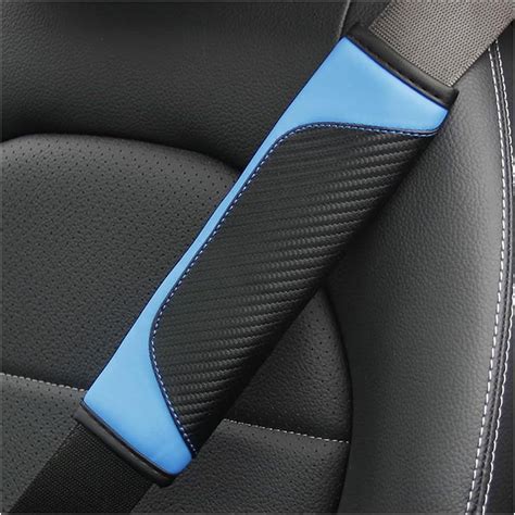 Fostbeen 2pcs Car Seat Belt Cover Carbon Fiber Safety Seatbelt