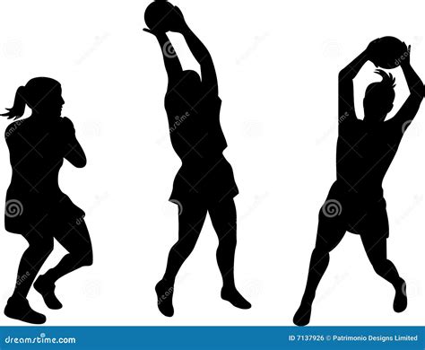 Netball Players Silhouette Stock Illustration Illustration Of