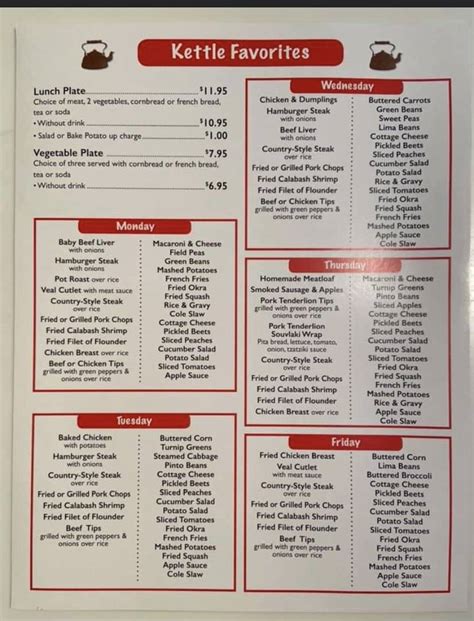 Menu at Kopper Kettle Family Restaurant, Pineville