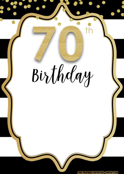 70th Birthday Party Invitations Free Printable - Printable Form ...